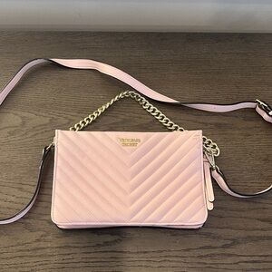 Victoria's Secret Light Pink Chevron Crossbody Bag